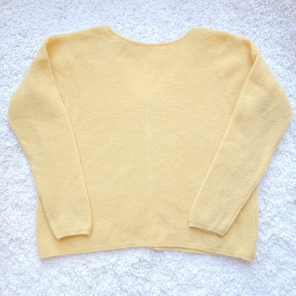 Sezane Pale Yellow V-Neck Button Cardigan - Picture 8 of 9